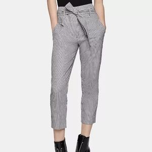 BCBGeneration Striped Cropped Pant w/ Sash Belt